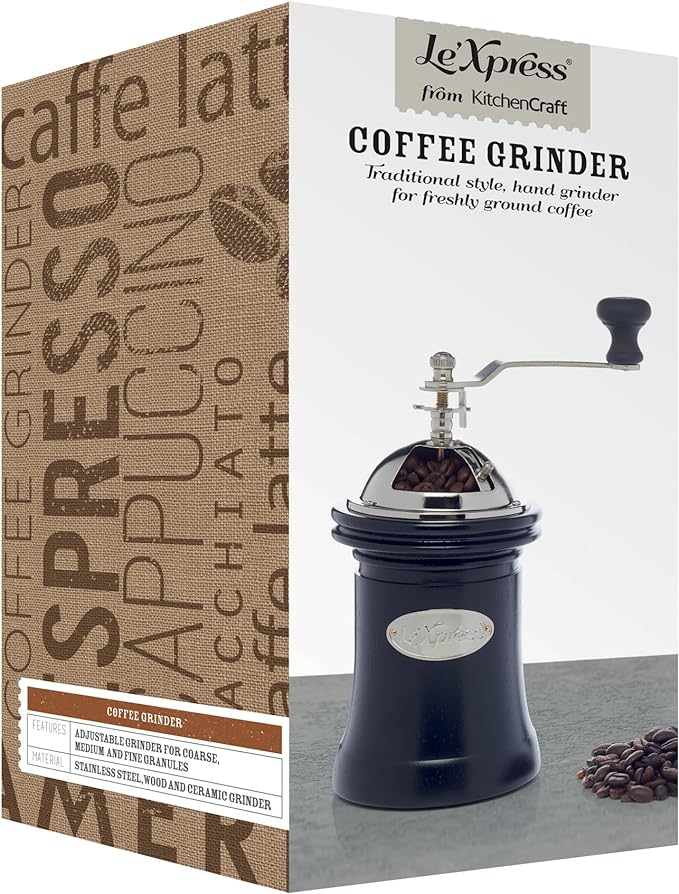 Le’Xpress Traditional Black Grinder & Coffee Hamper