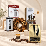 Cafetiere Gift Hamper- Stainless Steel Grinder, La Cafetière Pisa & Coffee Hamper