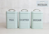 KitchenCraft Living Nostalgia Canisters, Steel, Vintage Blue, 3 Piece Set