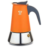 Pezzetti Steelexpress Moka Pot - 2 Cup Orange Flame - Herbert & Ward Ltd